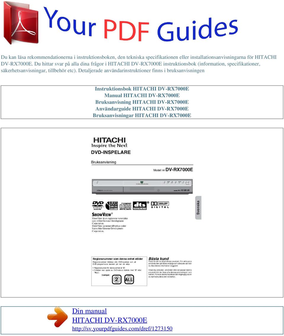 Du hittar svar på alla dina frågor i instruktionsbok (information, specifikationer,