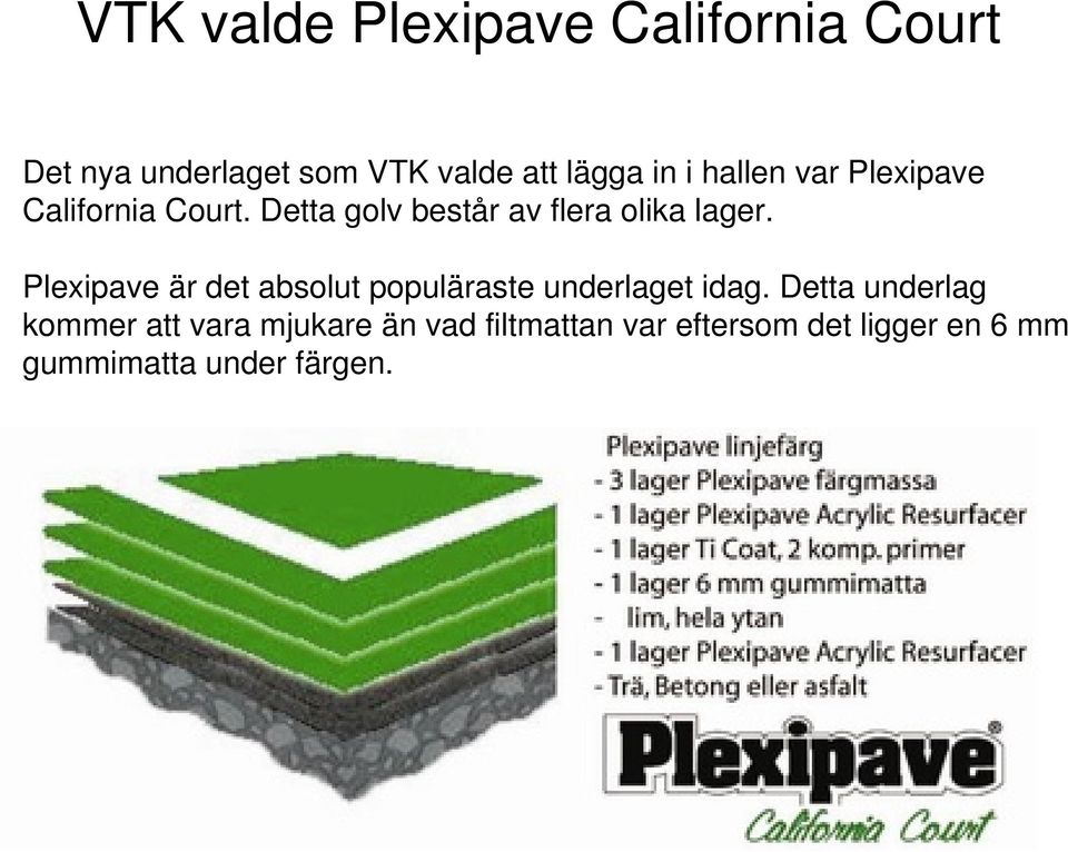 Plexipave är det absolut populäraste underlaget idag.