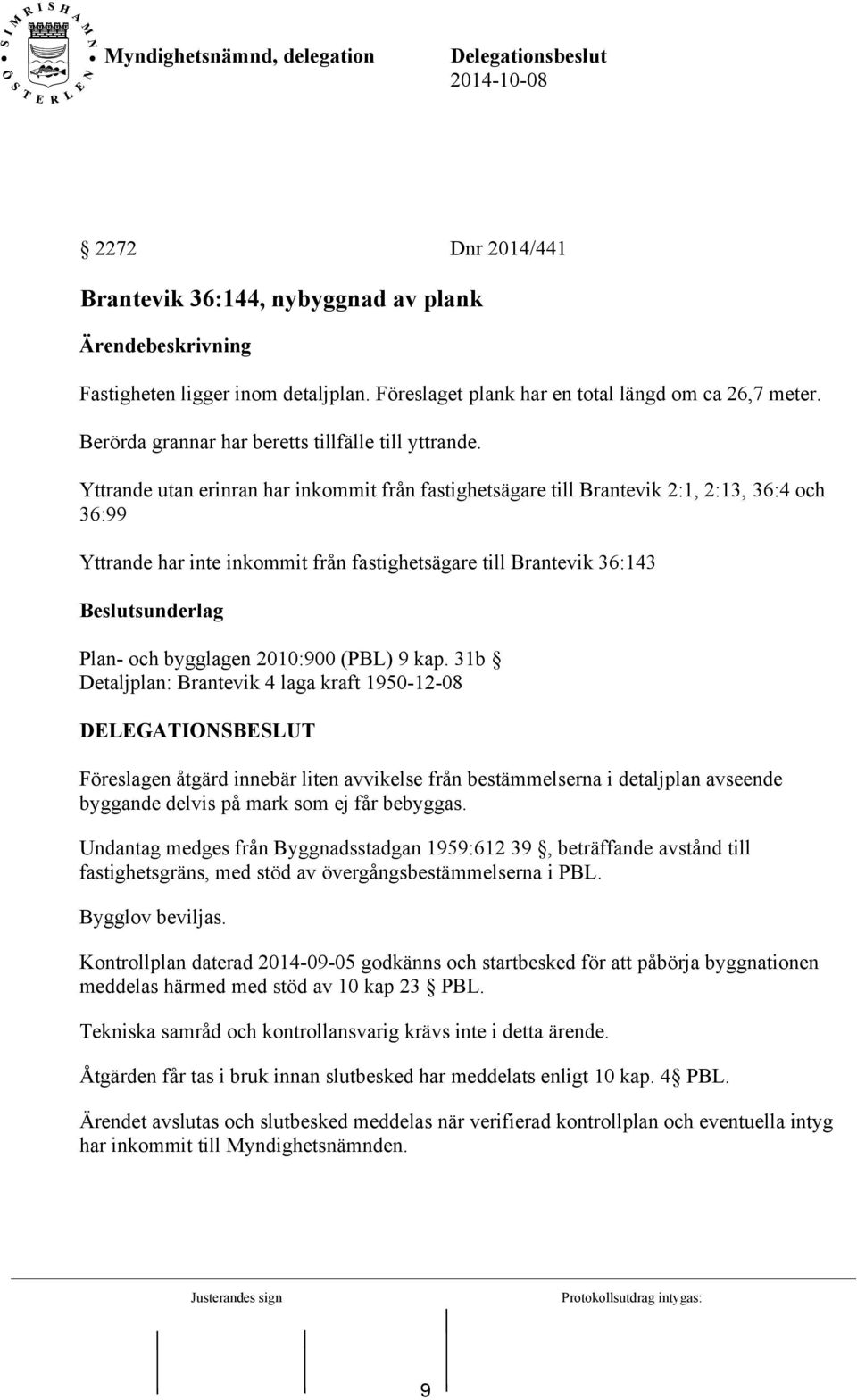 bygglagen 2010:900 (PBL) 9 kap.