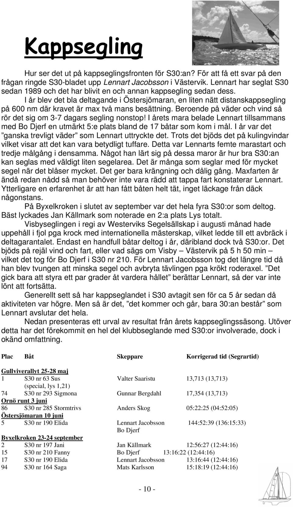 I år blev det bla deltagande i Östersjömaran, en liten nätt distanskappsegling på 600 nm där kravet är max två mans besättning. Beroende på väder och vind så rör det sig om 3-7 dagars segling nonstop!