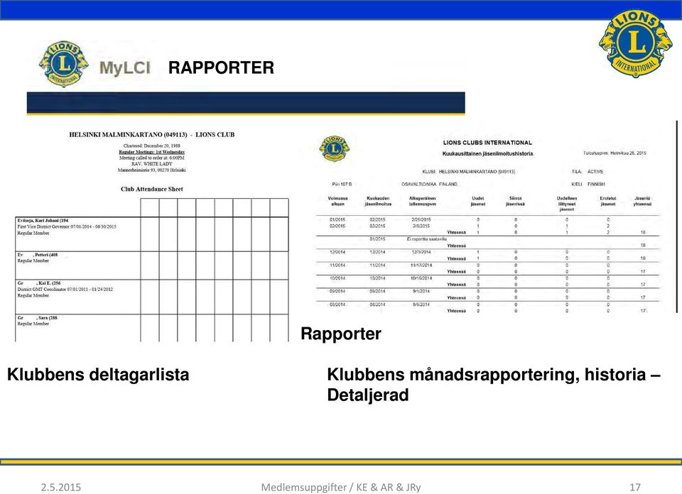 månadsrapportering, historia