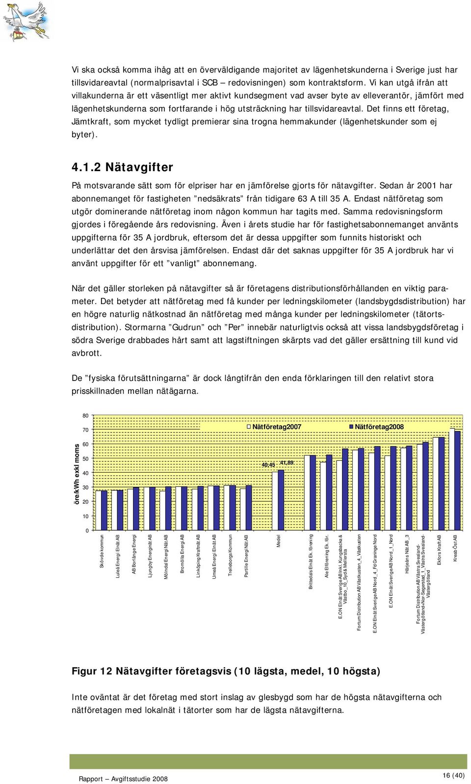 Det finns ett företag, Jämtkraft, som mycket tydligt premierar sina trogna hemmakunder (lägenhetskunder som ej byter). 4.1.