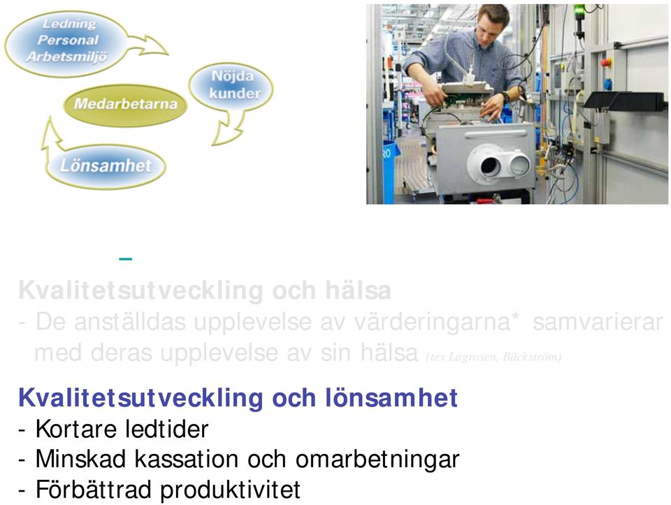 Lagrosen, Bäckström) Kvalitetsutveckling och lönsamhet - Kortare