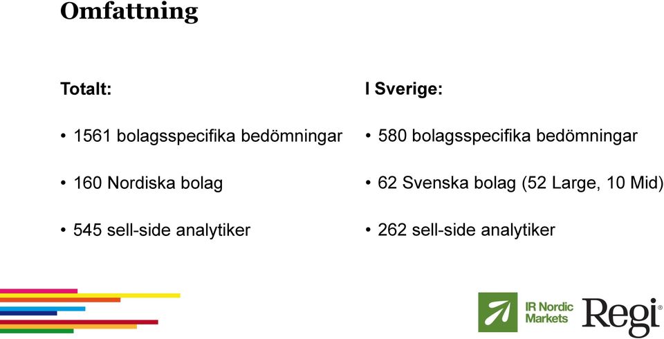 analytiker I Sverige: 580 bolagsspecifika