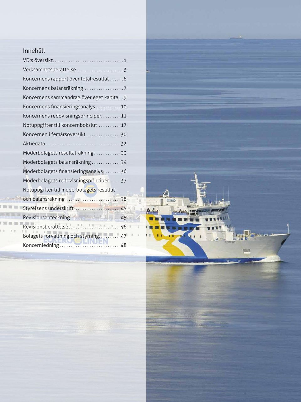 ... 32 Moderbolagets resultaträkning.... 33 Moderbolagets balansräkning.... 34 Moderbolagets finansieringsanalys... 36 Moderbolagets redovisningsprinciper.