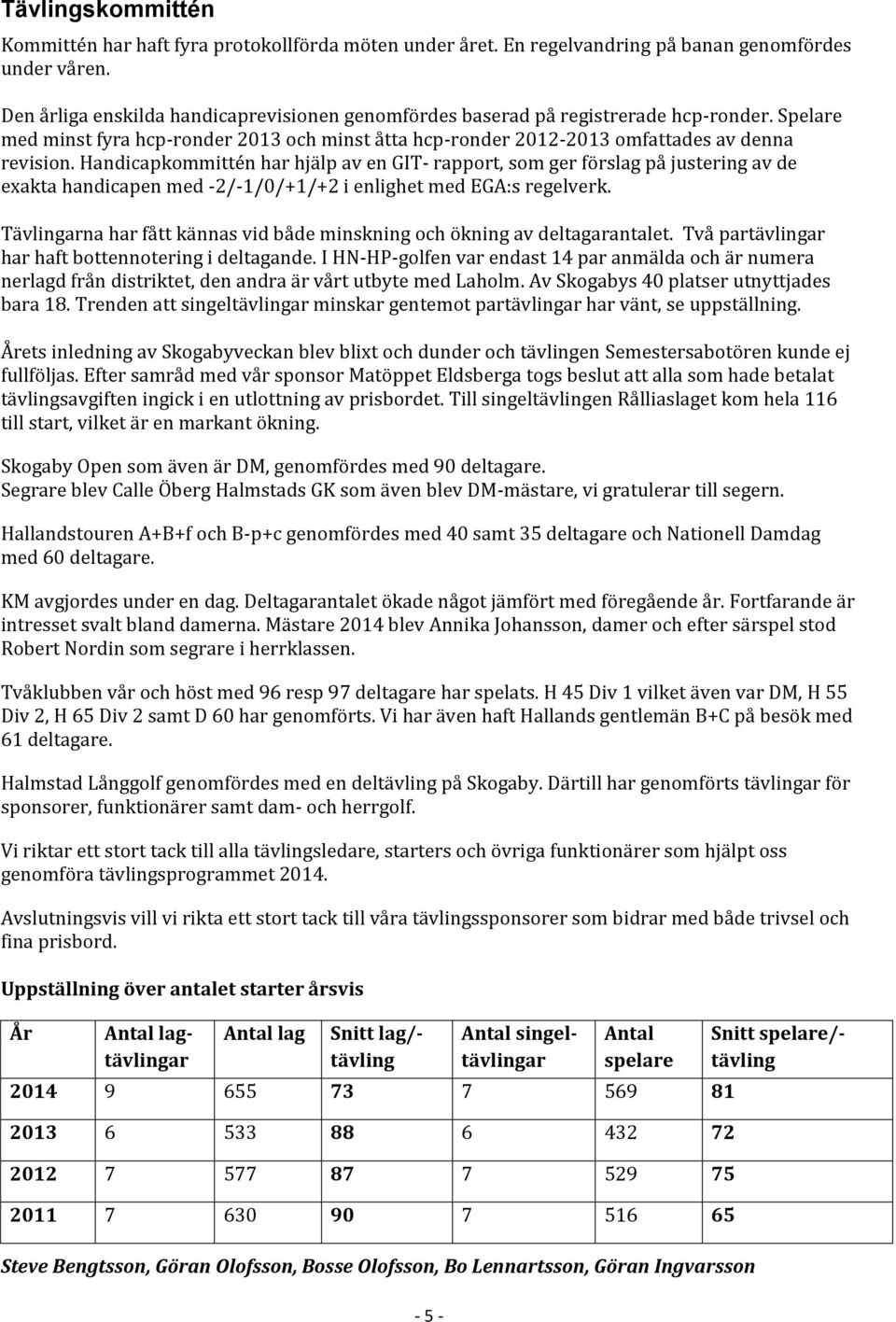 Handicapkommittén har hjälp av en GIT- rapport, som ger förslag på justering av de exakta handicapen med -2/-1/0/+1/+2 i enlighet med EGA:s regelverk.