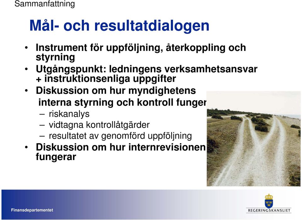 Diskussion om hur myndighetens interna styrning och kontroll fungerar: riskanalys