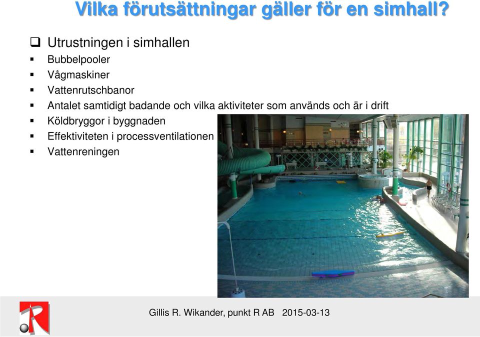 Bubbelpooler Vågmaskiner Vattenrutschbanor Antalet samtidigt badande