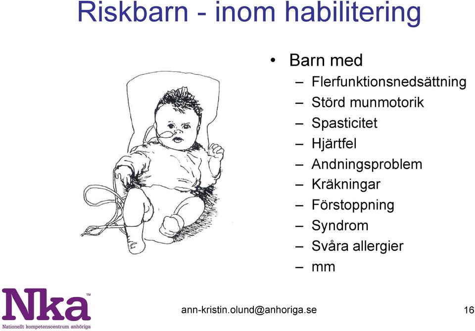 Spasticitet Hjärtfel Andningsproblem Kräkningar