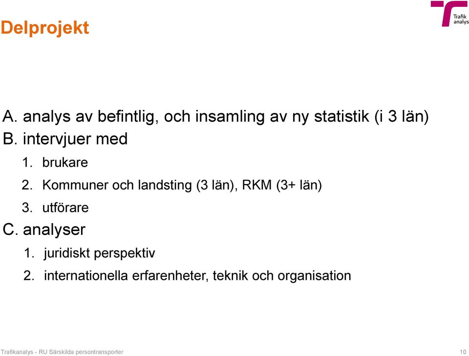 utförare C. analyser 1. juridiskt perspektiv 2.