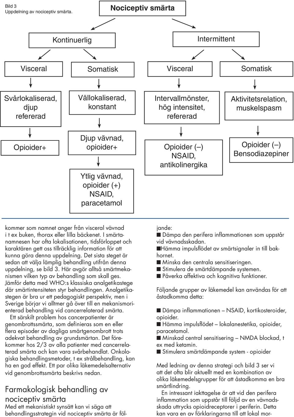 Aktivitetsrelation, muskelspasm Opioider+ Djup vävnad, opioider+ Ytlig vävnad, opioider (+) NSAID, paracetamol Opioider ( ) NSAID, antikolinergika Opioider ( ) Bensodiazepiner kommer som namnet anger