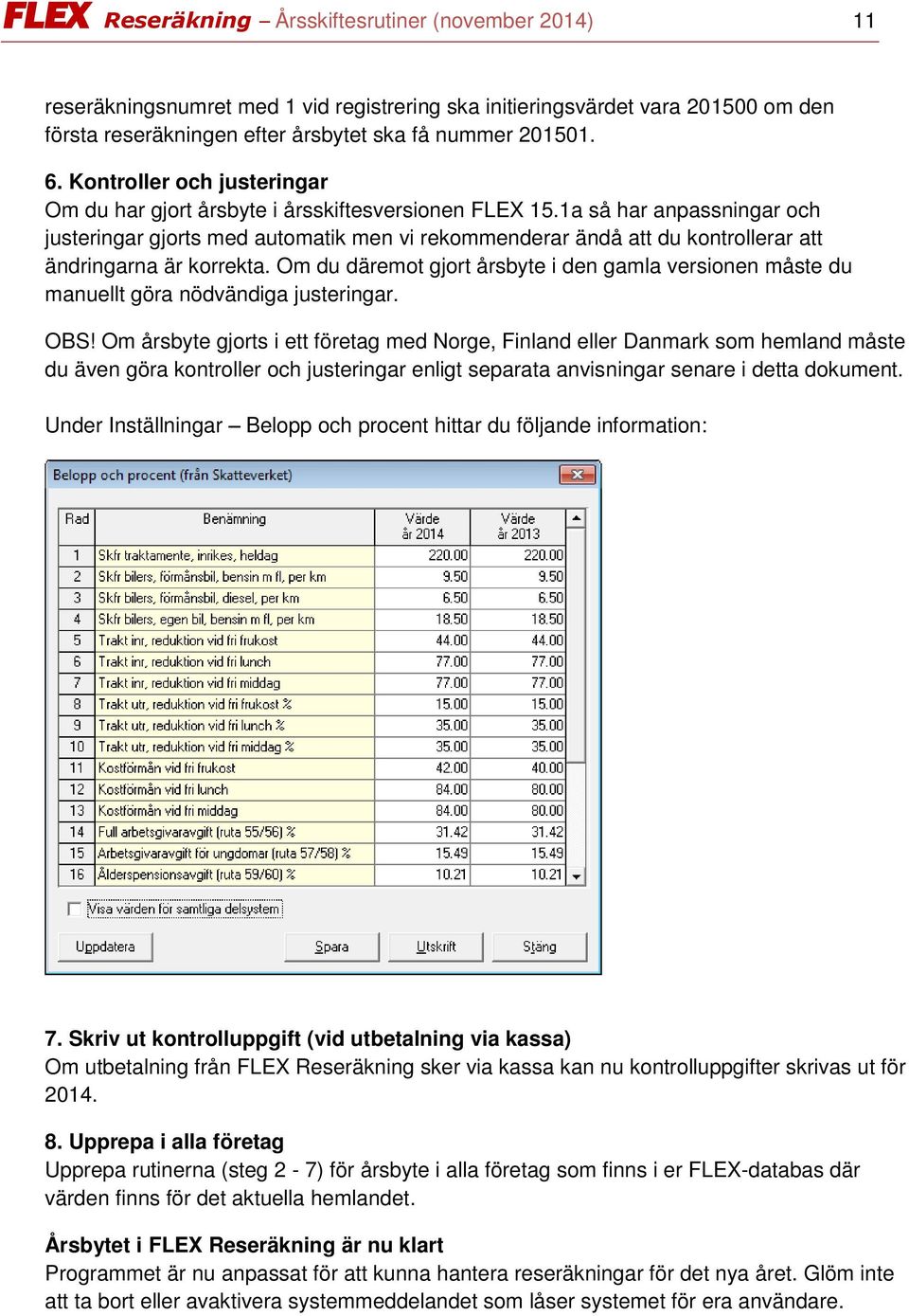 1a så har anpassningar och justeringar gjorts med automatik men vi rekommenderar ändå att du kontrollerar att ändringarna är korrekta.