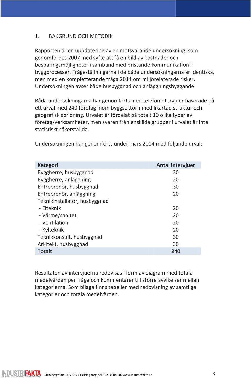 Undersökningen avser både husbyggnad och anläggningsbyggande.