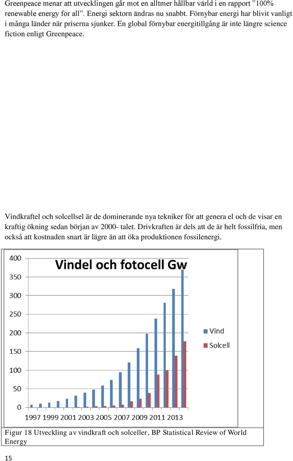 Vindkraftel och solcellsel är de dominerande nya tekniker för att genera el och de visar en kraftig ökning sedan början av 2000- talet.