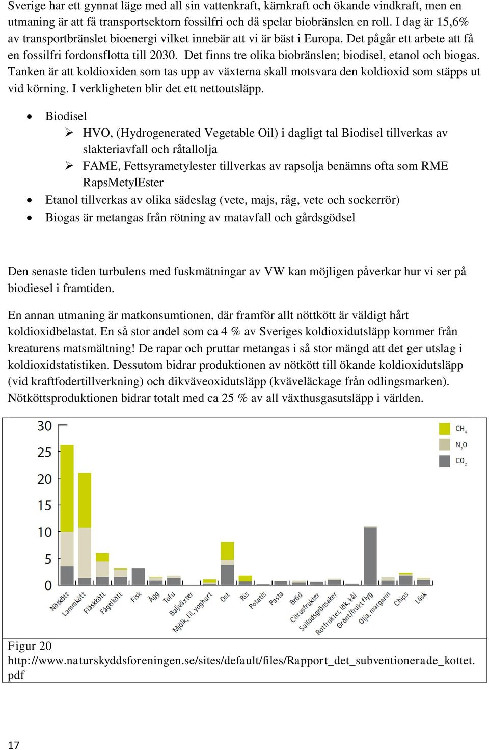 Det finns tre olika biobränslen; biodisel, etanol och biogas. Tanken är att koldioxiden som tas upp av växterna skall motsvara den koldioxid som stäpps ut vid körning.