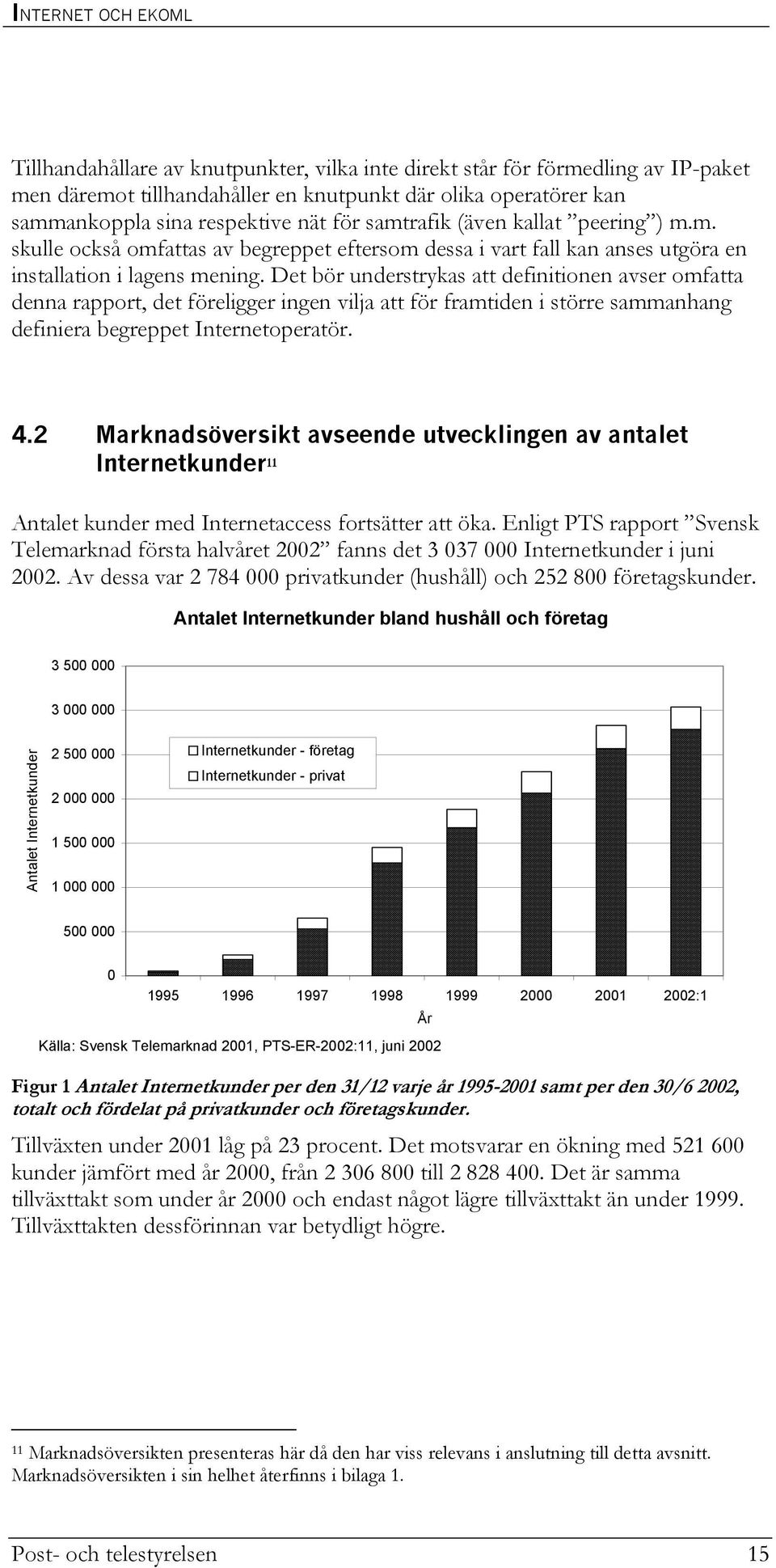 Det bör understrykas att definitionen avser omfatta denna rapport, det föreligger ingen vilja att för framtiden i större sammanhang definiera begreppet Internetoperatör. 4.