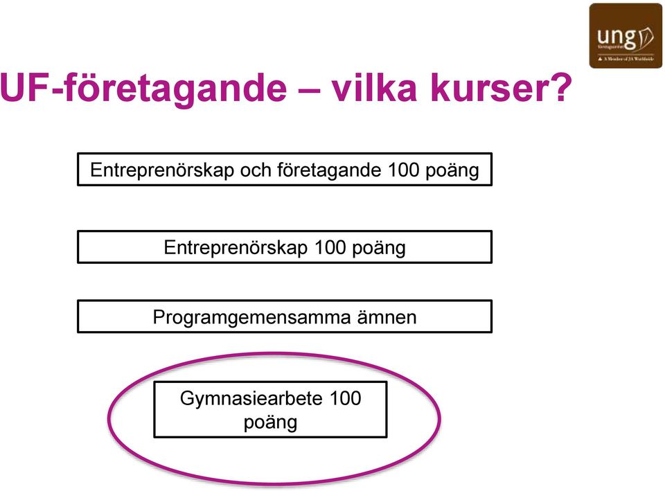 poäng Entreprenörskap 100 poäng