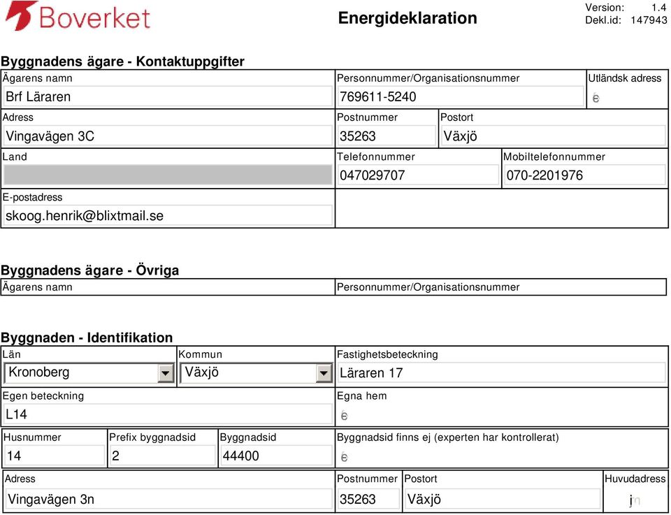 Utländsk adress gfedc Land E-postadress skoog.henrik@blixtmail.