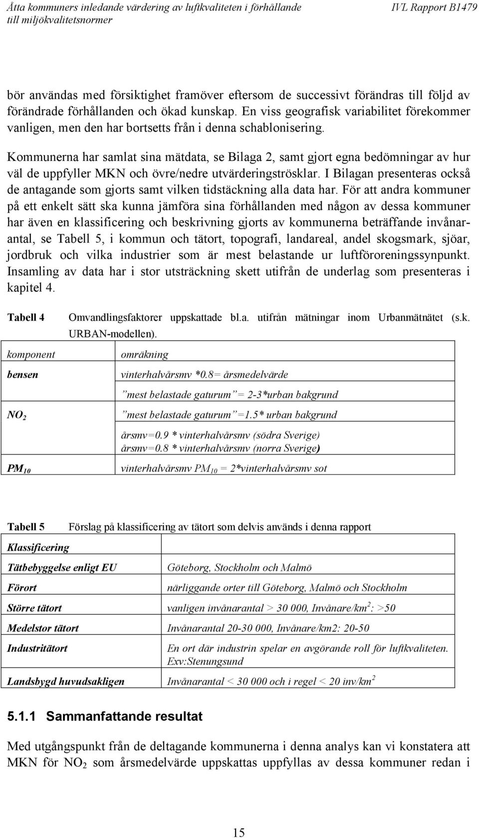 Kommunerna har samlat sina mätdata, se Bilaga 2, samt gjort egna bedömningar av hur väl de uppfyller MKN och övre/nedre utvärderingströsklar.