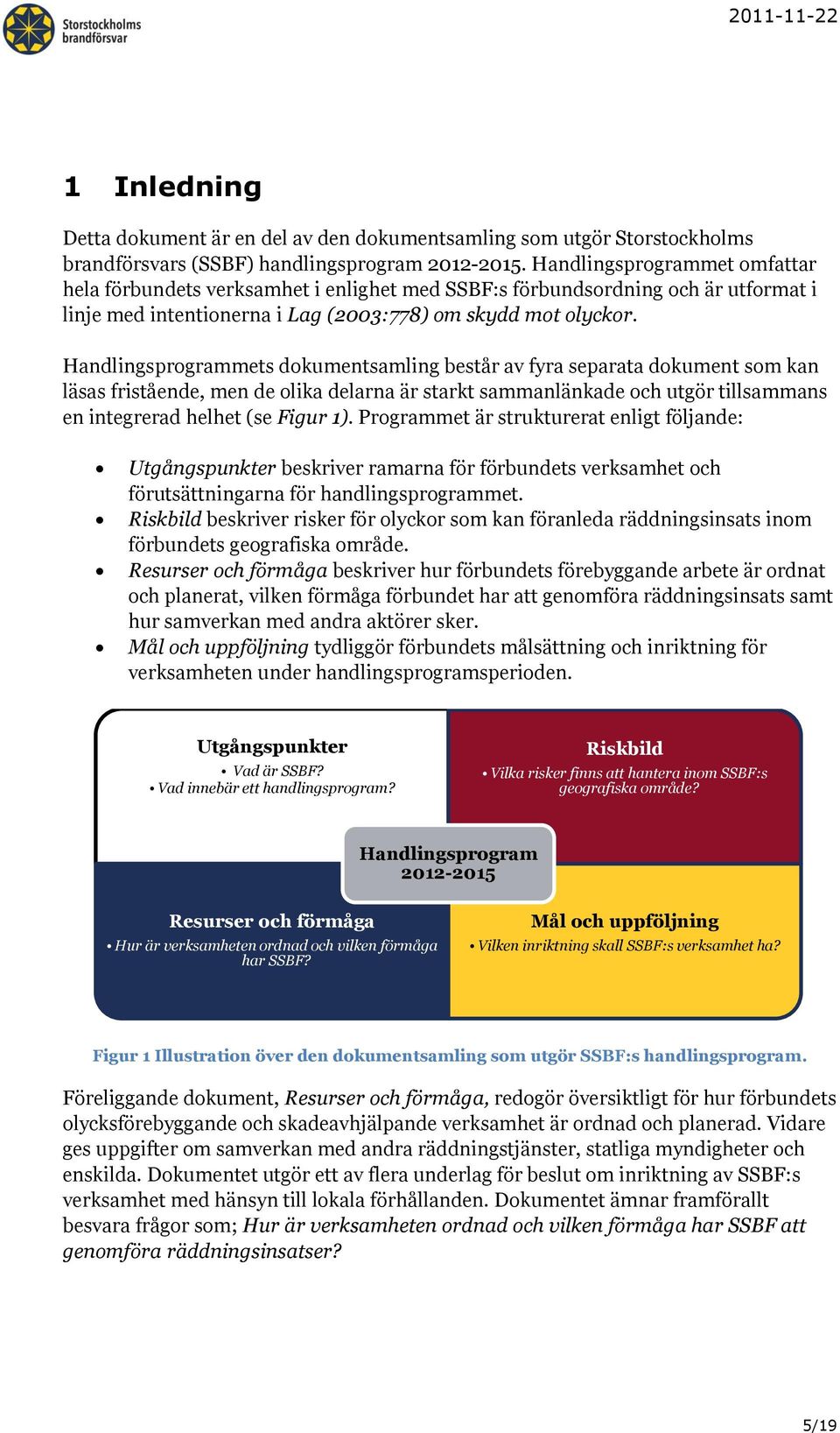 Handlingsprogrammets dokumentsamling består av fyra separata dokument som kan läsas fristående, men de olika delarna är starkt sammanlänkade och utgör tillsammans en integrerad helhet (se Figur 1).