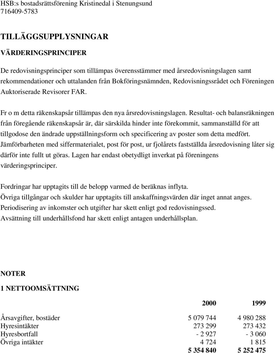 Resultat- och balansräkningen från föregående räkenskapsår är, där särskilda hinder inte förekommit, sammanställd för att tillgodose den ändrade uppställningsform och specificering av poster som