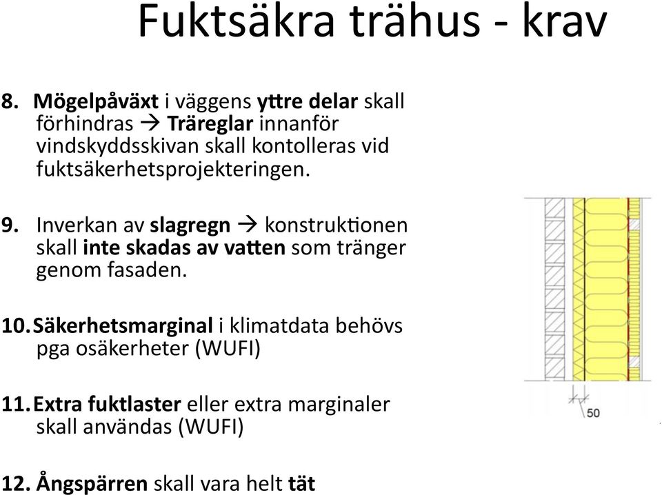 vid fuktsäkerhetsprojekteringen. 9.