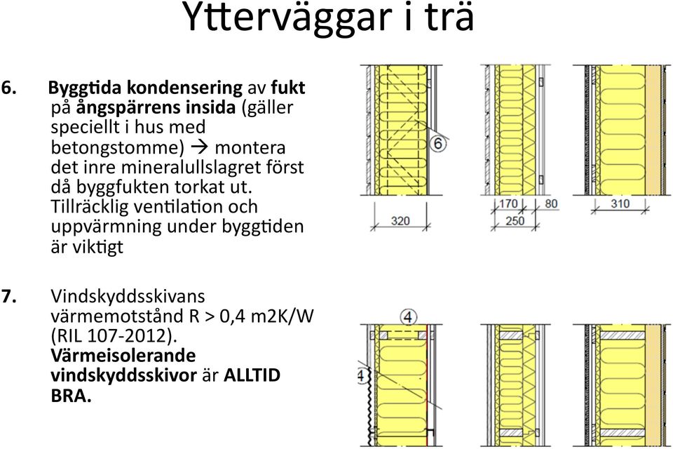 betongstomme) montera det inre mineralullslagret först då byggfukten torkat ut.