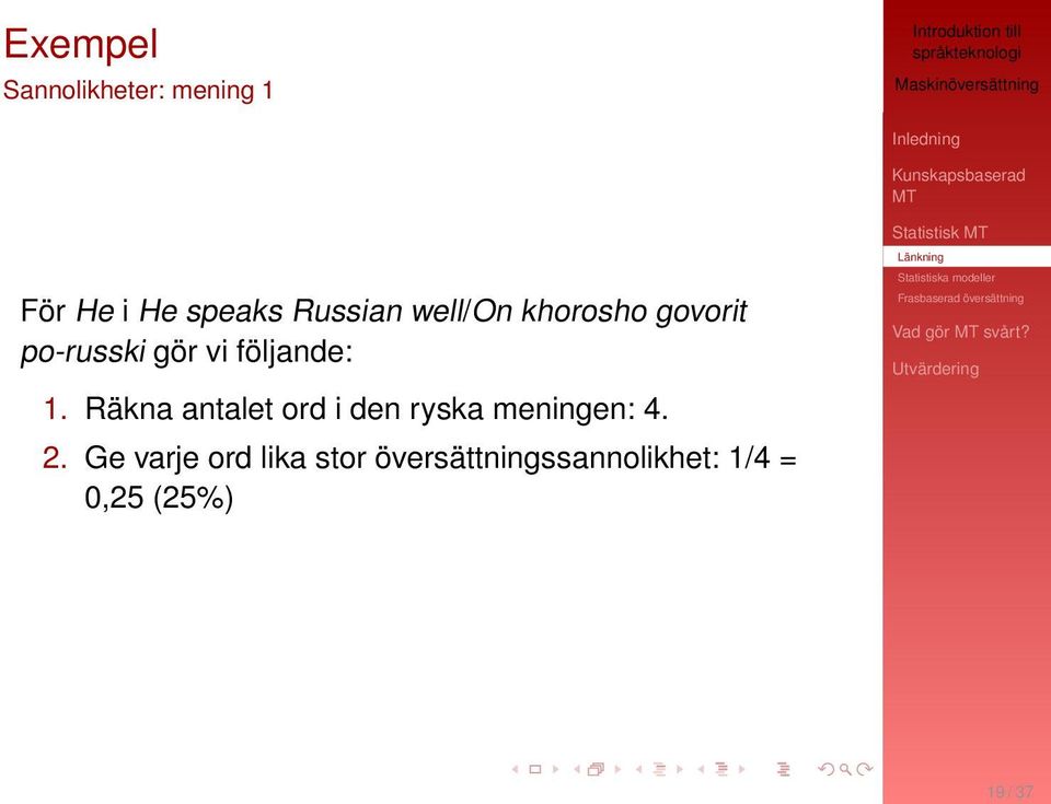 Räkna antalet ord i den ryska meningen: 4. 2.