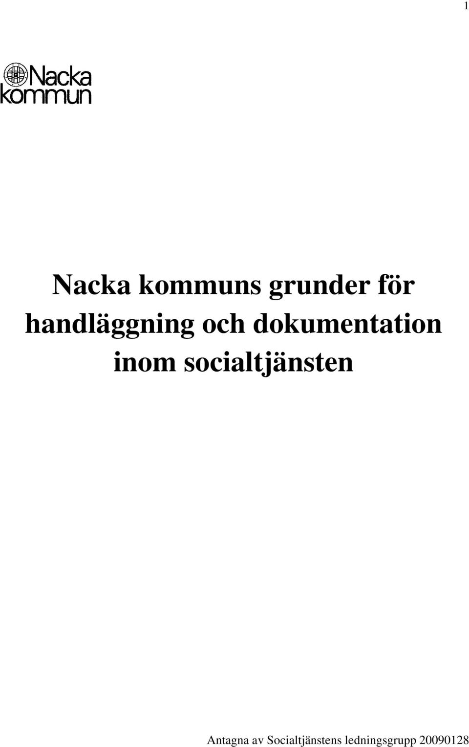 inom socialtjänsten Antagna av