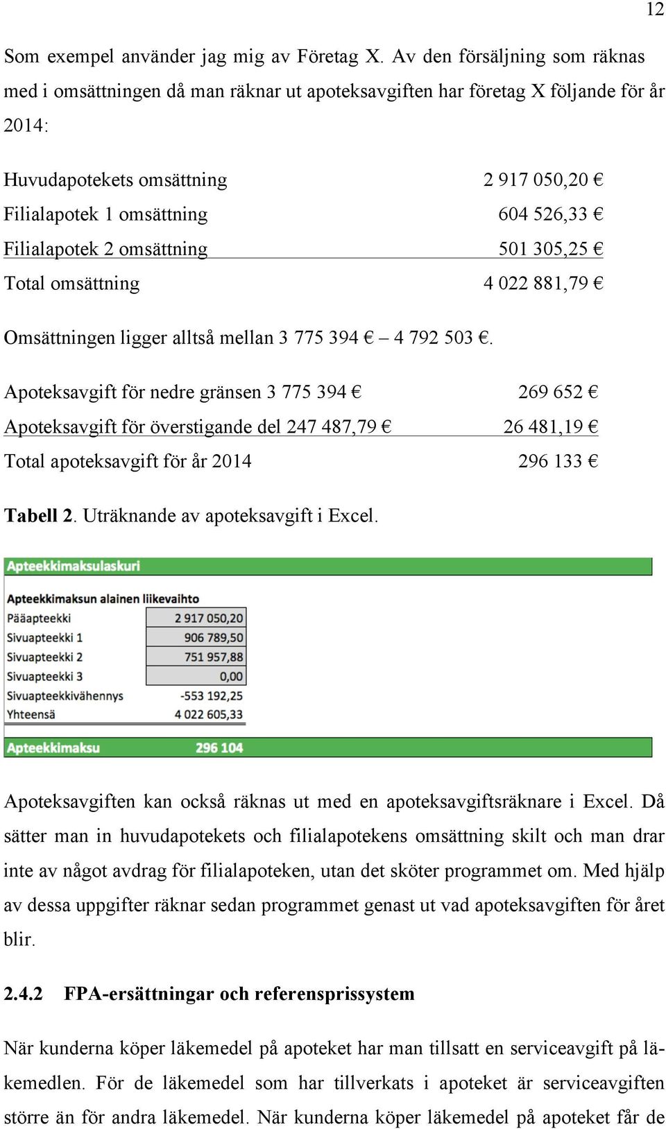 Filialapotek 2 omsättning 501 305,25 Total omsättning 4 022 881,79 Omsättningen ligger alltså mellan 3 775 394 4 792 503.