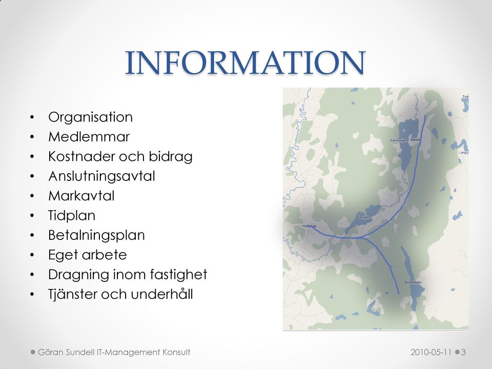 Betalningsplan Eget arbete Dragning inm fastighet