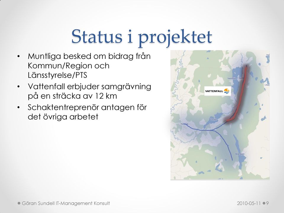 samgrävning på en sträcka av 12 km Schaktentreprenör