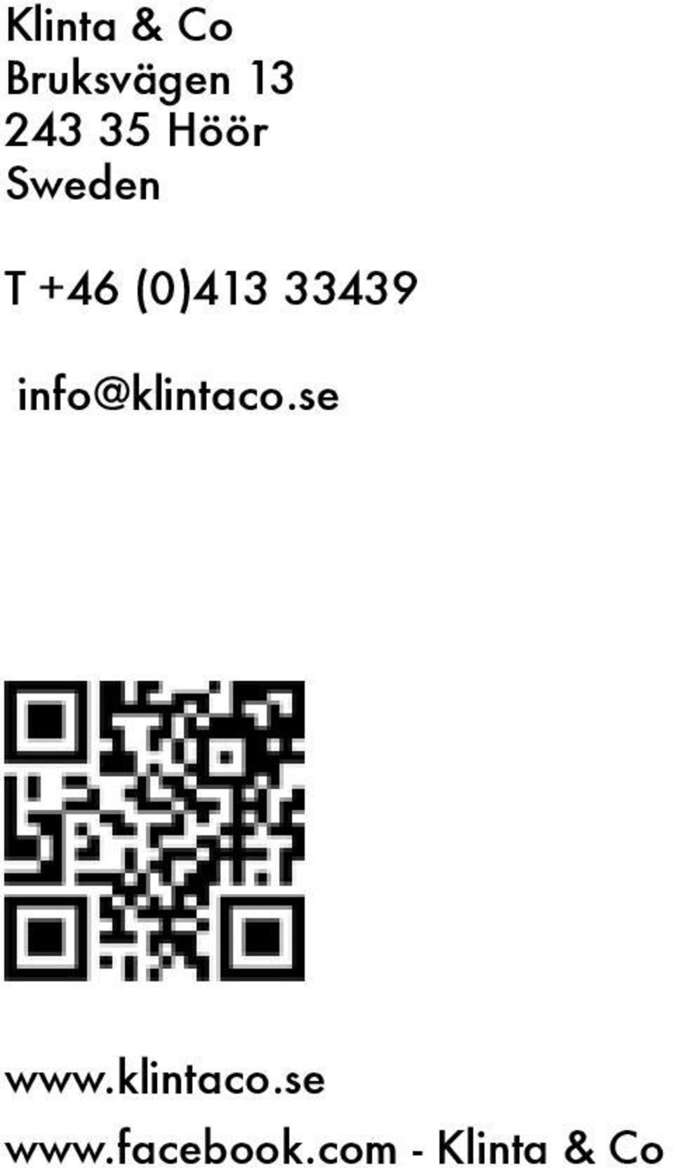 33439 info@klintaco.se www.
