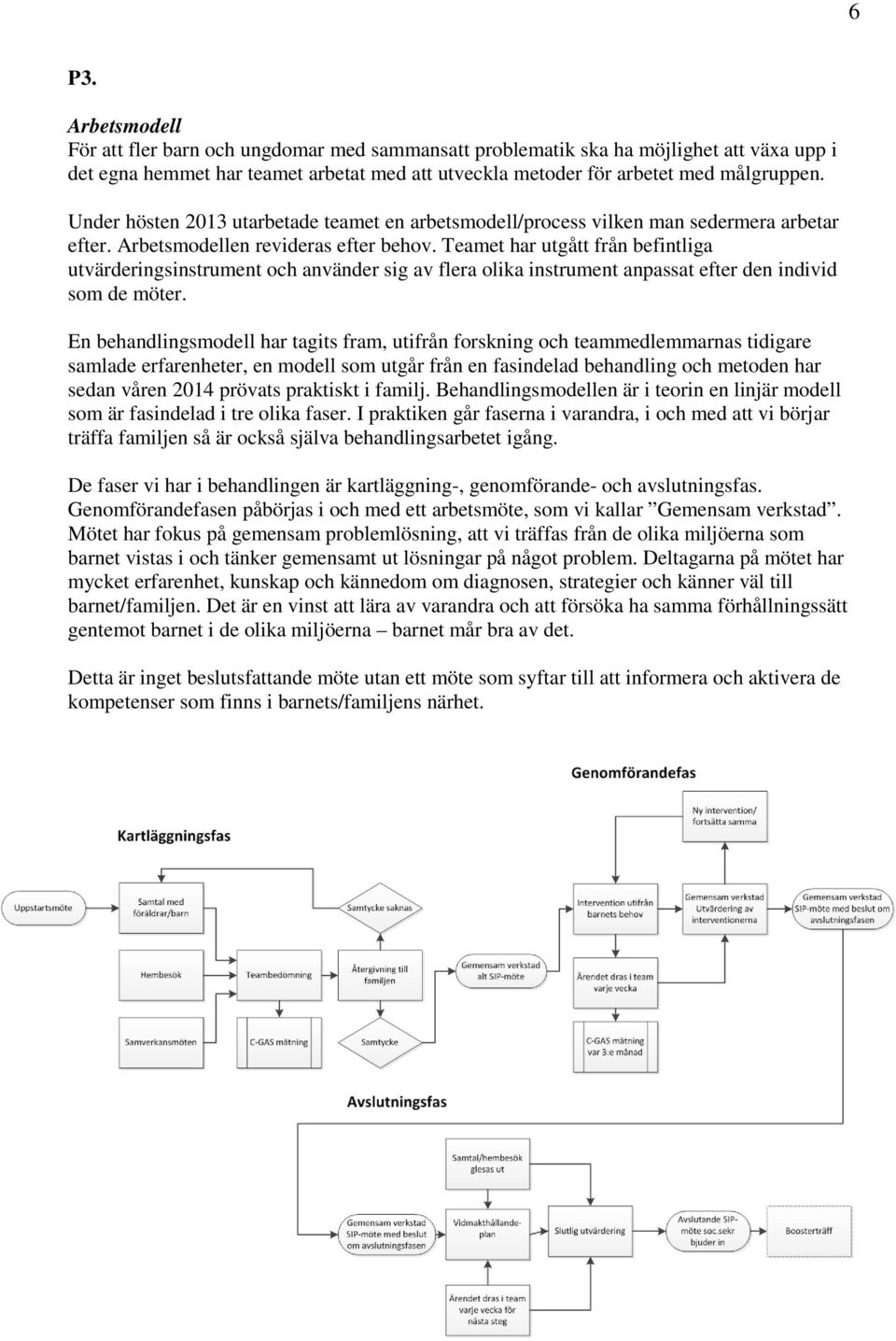 Teamet har utgått från befintliga utvärderingsinstrument och använder sig av flera olika instrument anpassat efter den individ som de möter.