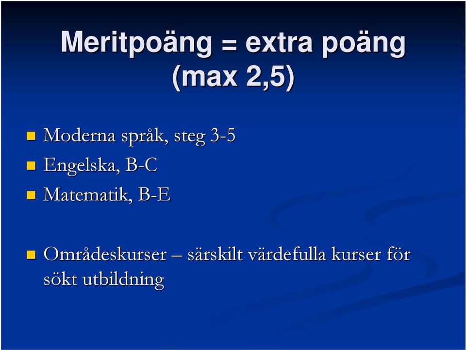 B-CB Matematik, B-EB Områdeskurser