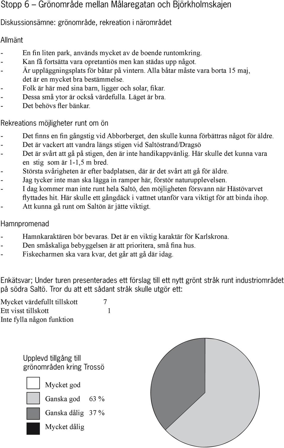 Folk är här med sina barn, ligger och solar, fikar. Dessa små ytor är också värdefulla. Läget är bra. Det behövs fler bänkar.