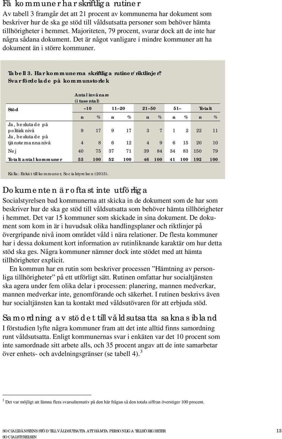 Har kommunerna skriftliga rutiner/riktlinjer?