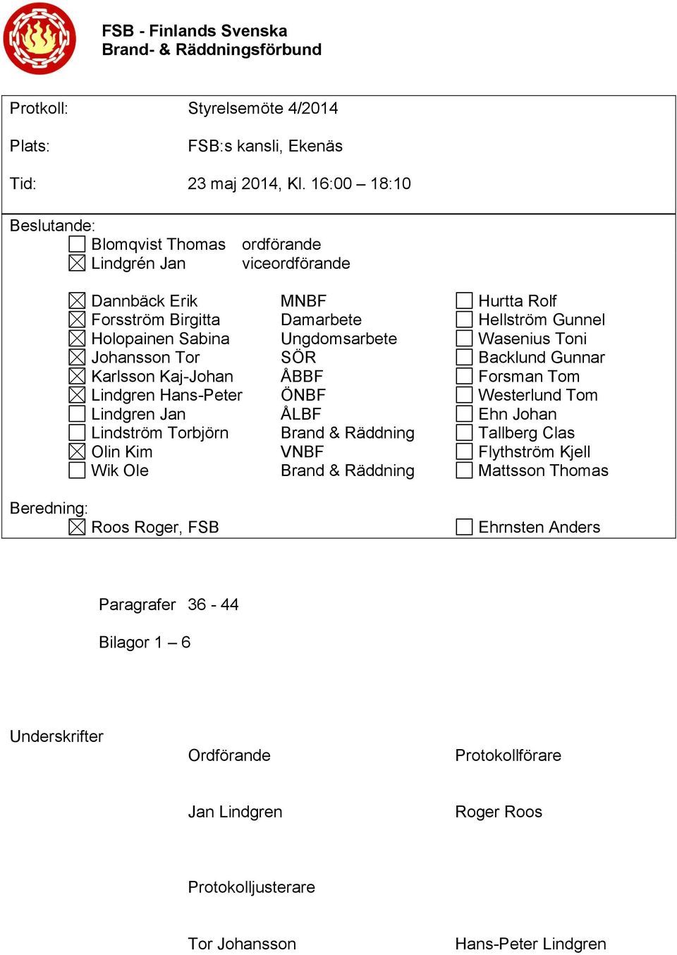 Ungdomsarbete Wasenius Toni Johansson Tor SÖR Backlund Gunnar Karlsson Kaj-Johan ÅBBF Forsman Tom Lindgren Hans-Peter ÖNBF Westerlund Tom Lindgren Jan ÅLBF Ehn Johan Lindström