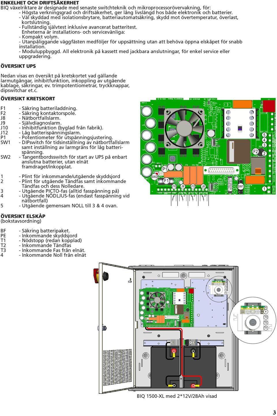 Enheterna är installations- och servicevänliga: - Kompakt volym. - Utanpåliggande väggfästen medföljer för uppsättning utan att behöva öppna elskåpet för snabb installation. - Moduluppbyggd.