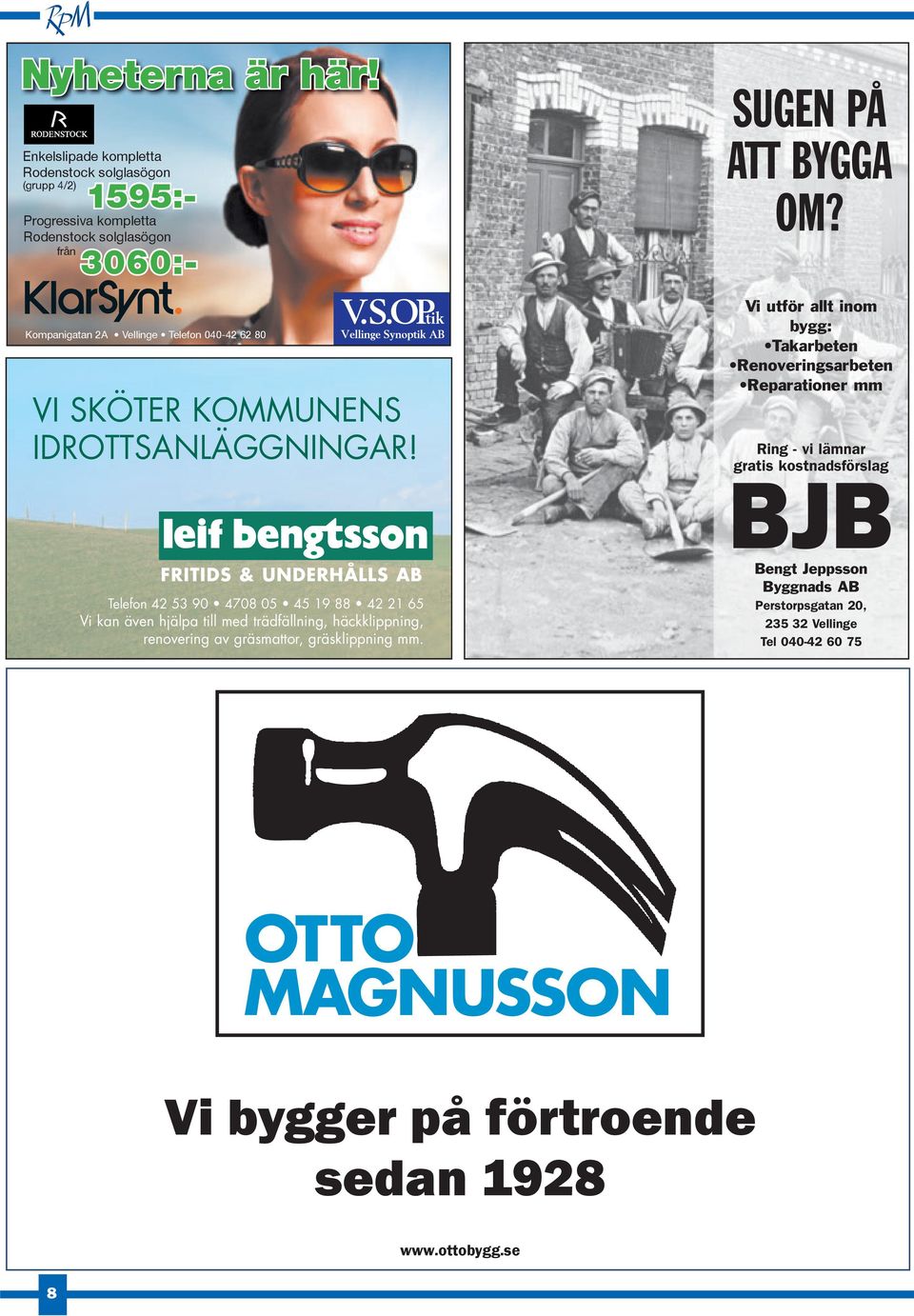 Telefon 040-42 62 80 VI SKÖTER KOMMUNENS IDROTTSANLÄGGNINGAR!