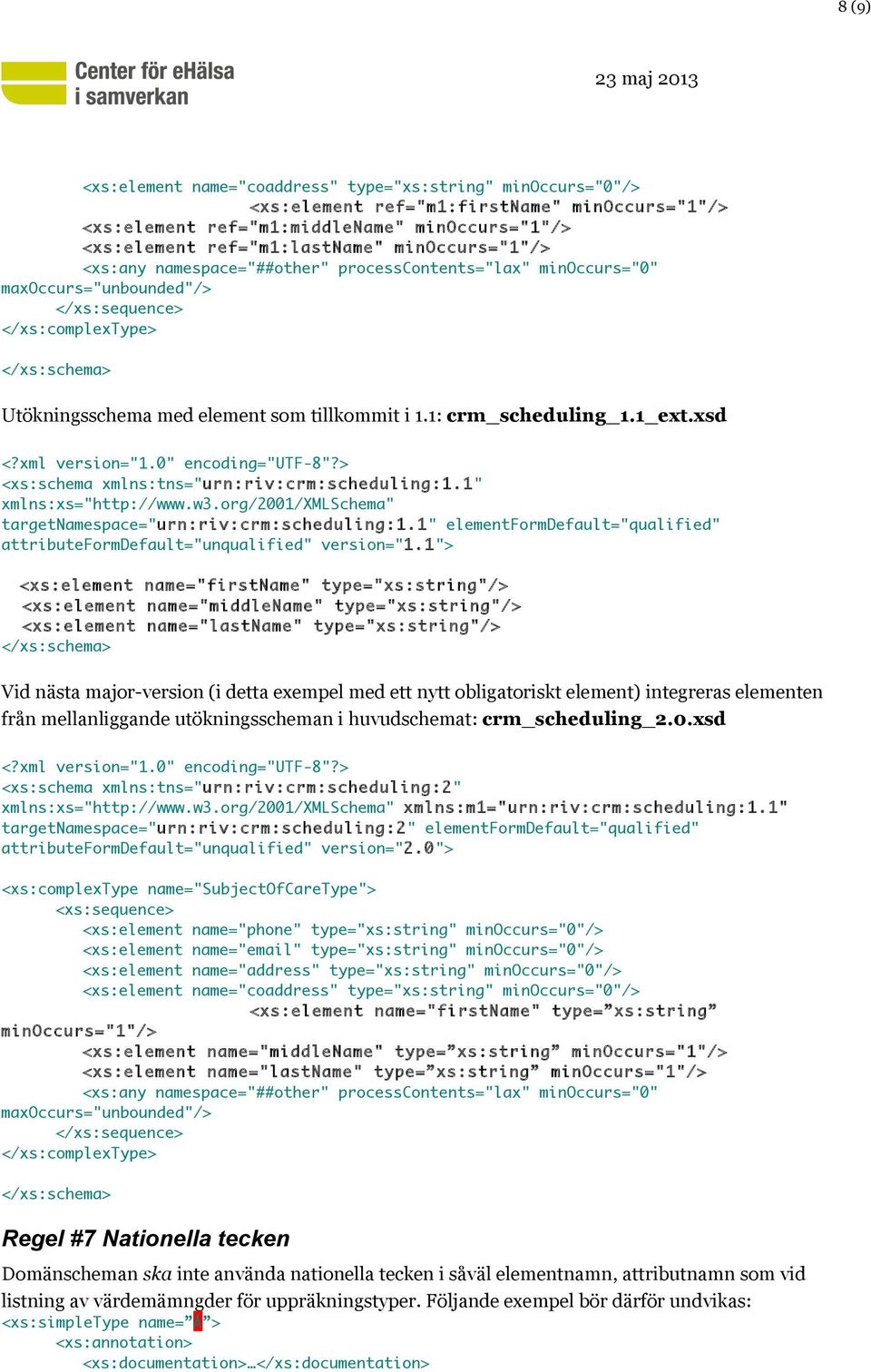 1: crm_scheduling_1.1_ext.xsd <?xml version="1.0" encoding="utf-8"?> <xs:schema xmlns:tns="urn:riv:crm:scheduling:1.1" xmlns:xs="http://www.w3.