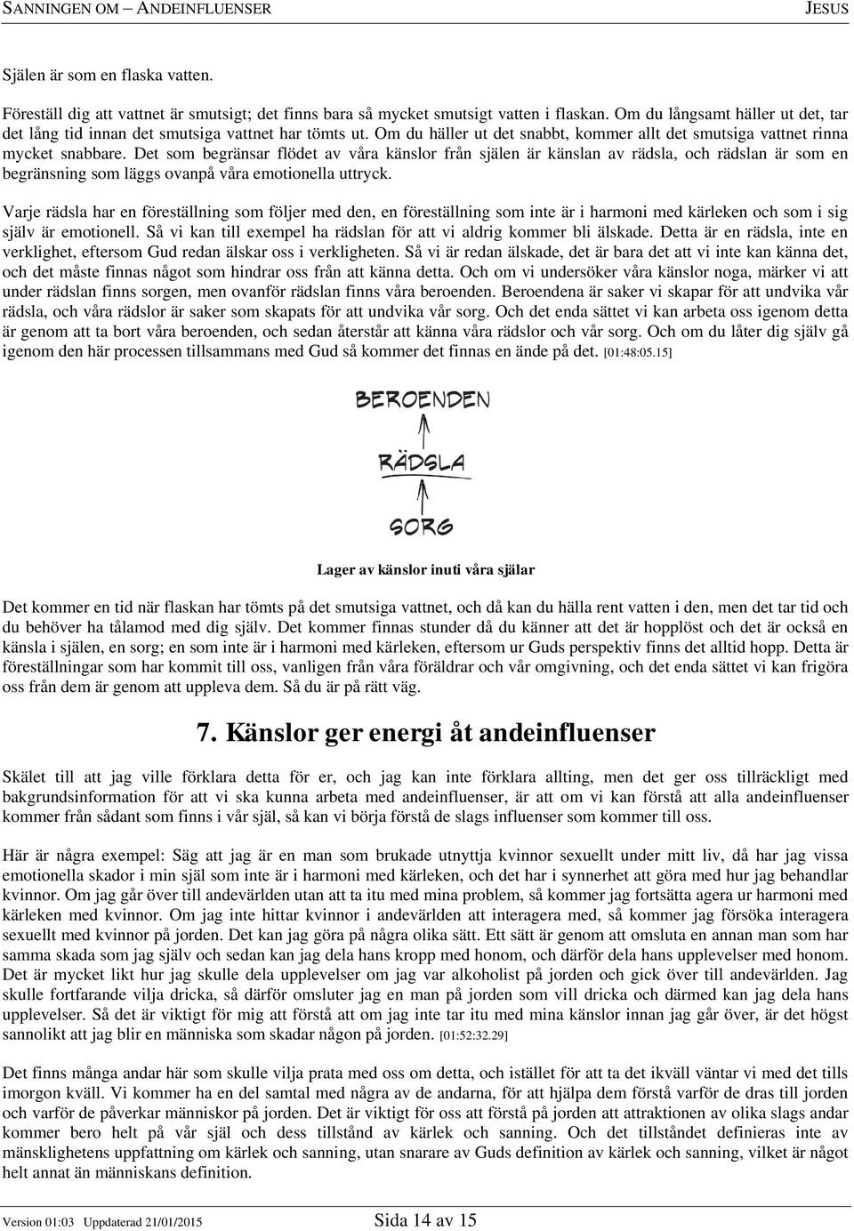 Det som begränsar flödet av våra känslor från själen är känslan av rädsla, och rädslan är som en begränsning som läggs ovanpå våra emotionella uttryck.