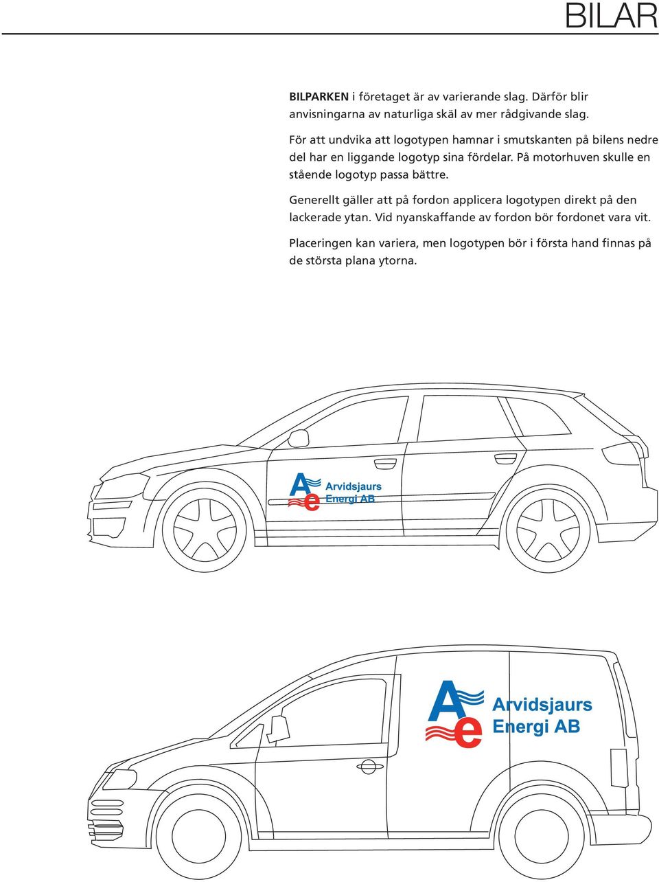 På motorhuven skulle en stående logotyp passa bättre.