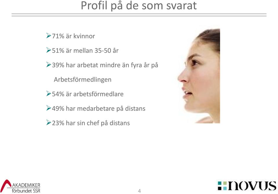 på Arbetsförmedlingen 54% är arbetsförmedlare 49%