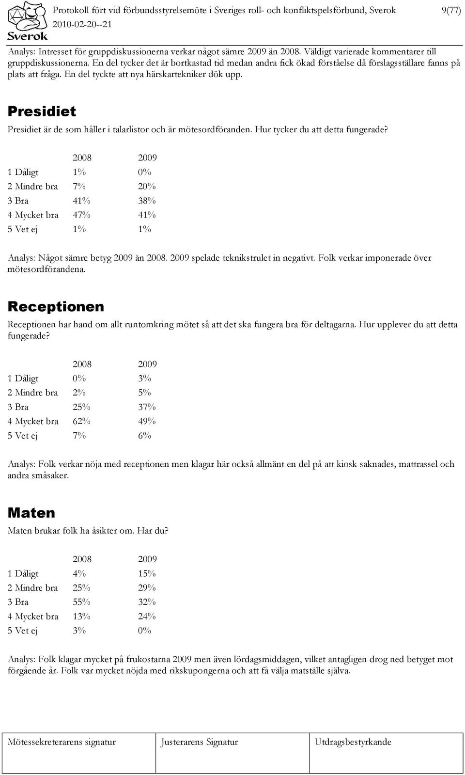 En del tyckte att nya härskartekniker dök upp. Presidiet Presidiet är de som håller i talarlistor och är mötesordföranden. Hur tycker du att detta fungerade?