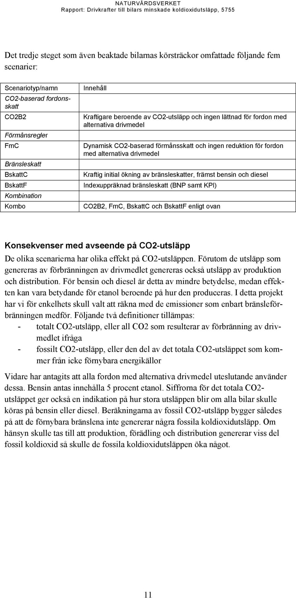 Kraftig initial ökning av bränsleskatter, främst bensin och diesel Indexuppräknad bränsleskatt (BNP samt KPI) CO2B2, FmC, BskattC och BskattF enligt ovan Konsekvenser med avseende på CO2-utsläpp De