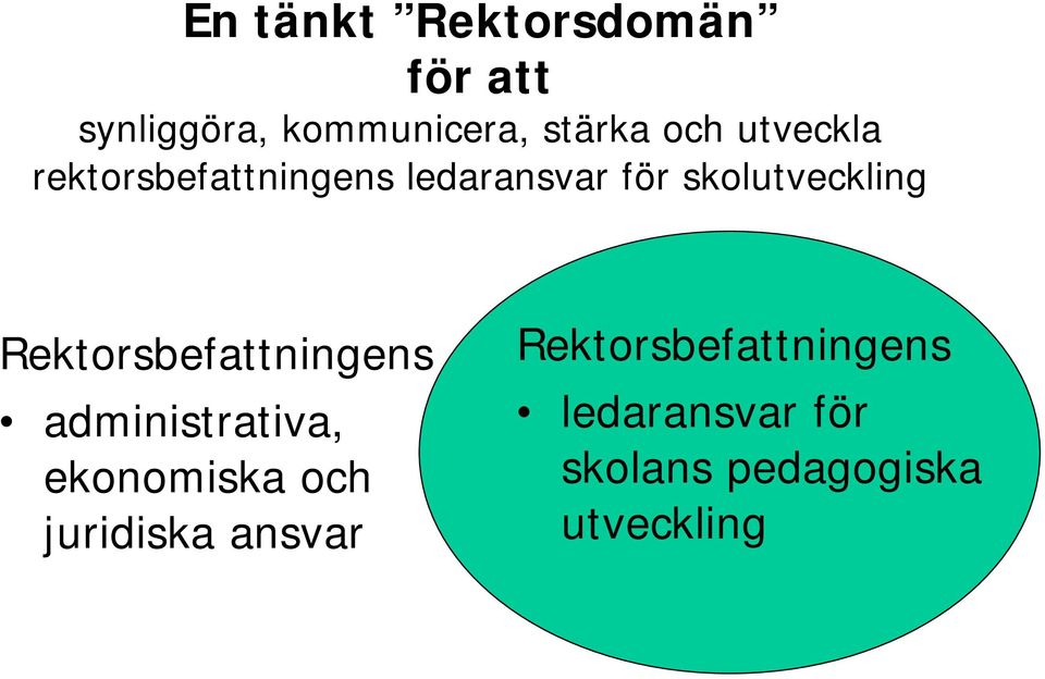 Rektorsbefattningens administrativa, ekonomiska och juridiska