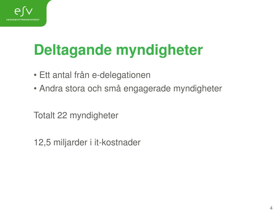 engagerade myndigheter Totalt 22