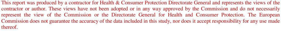 These views have not been adopted or in any way approved by the Commission and do not necessarily represent the view of the