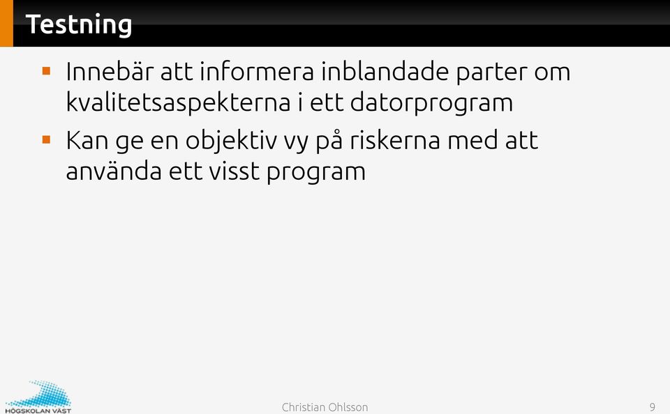 kvalitetsaspekterna i ett datorprogram